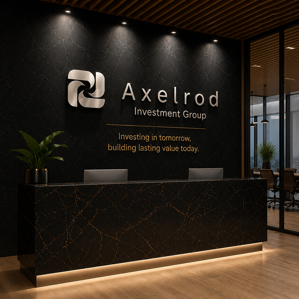 Axelrod reception signage